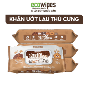 HÀNG CÔNG TY_Khăn ướt vệ sinh thú cưng Pet Wipes gói 50 tờ mùi hương tự nhiên vừa làm sạch khử mùi cho chó mèo