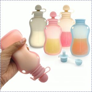 อุปกรณ์เก็บน้ำนม ซีลเกลียว ภาชนะเก็บนม สายคล้องคอ มาตราส่วนที่แม่นยำและชัดเจน นำมาใช้ซ้ำได้