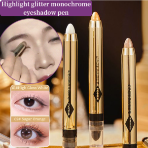 Highlighter Pearl Single Color Eyeshadow Pen for Christmas Women Daily Use  Smudge-Proof  Contouring and Brightening  Milk Tea Orange