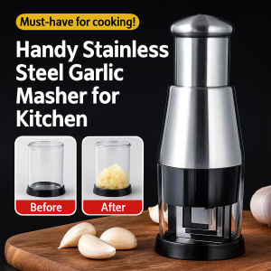 Stainless Steel Manual Garlic Chopper Vegetable Cutter Multifunctional Hand Press Onion Mincer Kitchen Tool