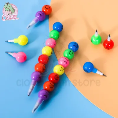 FUNNY RAINBOW STACKING PENCIL COLOUR pensil warna ganti tumpuk jadul warni rainbow viral