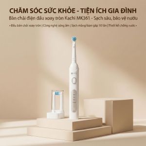 Bàn chải điện cao cấp Kachi MK361 kèm đế sạc không dây và 2 đầu bàn chải chuẩn nha khoa