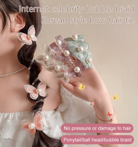Womens Mori Hair Bands Bubble Braid Bow Hair Bands Phone Line Headband Hair Bands