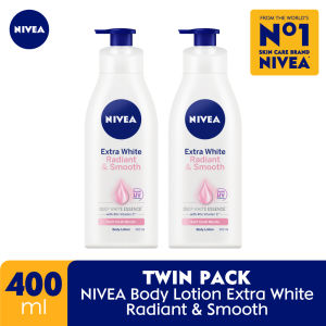 (PAKET HEMAT ISI 2) NIVEA Body Lotion Extra Bright Radiant & Smooth UV Filter 380ml - Hand body lotion moisturizer mencerahkan kulit kusam halus lembut badan glowing brightening tone up lembap kulit kering - 40x Vitamin C UVA UVB Filter 8 Super food