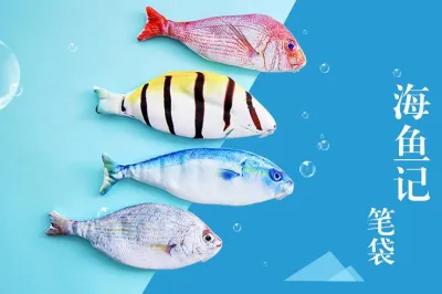 Tempat Pensil Korea Model Ikan Bahan Kanvas / Korean Fish Canvas Pencil Case