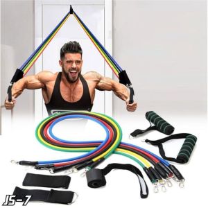 Tali Stretching Resistance Band Pilates Yoga Fitness 11 in 1 Set - Tali Pembantu Resistance Tube Elastic Fitness Gym