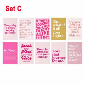 10/30pcs Vintage Motivational Quotes Posters Wall Collage Kit Home Decor Aesthetic Bedroom Bar Dorm Decoration Painting Pictures