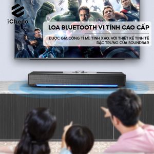 Loa máy tính bluetooth để bàn iCheco V196 Kết nối USB Jack 3.5mm Âm thanh sống động Bảo hành 6 tháng