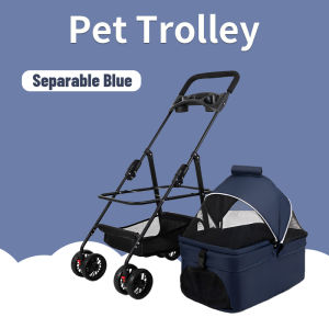 【Ready】FOLOPETS Pet Stroller Foldable Pet Stroller Dengan Pet Cargo yang Dapat Dilepas Pet Carrier Outdoor Stroller