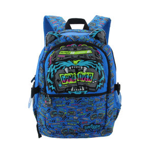 Australian original smiggle school bag boys childrens backpack Blue Game Tiger cartoon 8-12 years old 16 inch