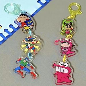 Cute Crayon Shin-chan Keychain Acrylic Keyring Children Toys Backpack Pendant Key Chain Gifts