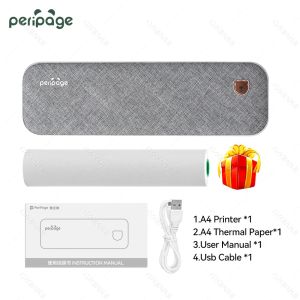 GZQIANJI Portable A4 Printer Wireless Direct Thermal Printer Mobile Printer Portable Document Photo Printer 210mm Bluetooth with 1 Roll Paper