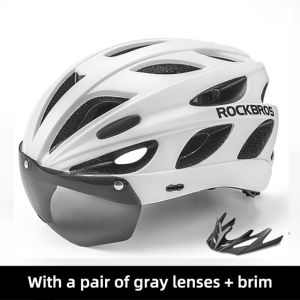 ROCKBROS Mũ bảo hiểm xe đạp siêu nhẹ tích hợp từ MTB Mũ bảo hiểm xe đạp đường trường phổ điều chỉnh được xe đạp Mũ bảo hiểm với kính râm phân cực & Visor