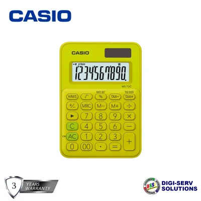 Casio MS-7UC-YG (Yellow Green) Mini Desk Type Calculator