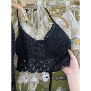 áo bra biển đan móc màu đen - nhiều kiểu