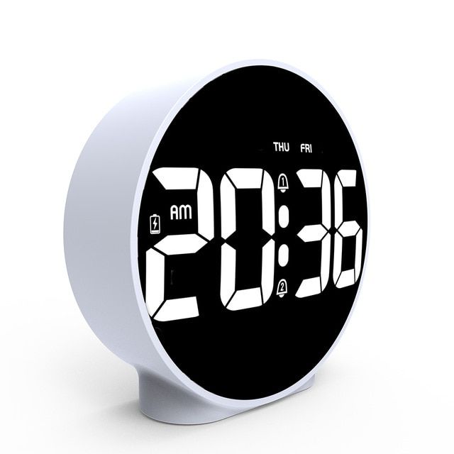 Aierwill N16 Round Alarm Clock with Snooze Calendar 12/24H Week Digital