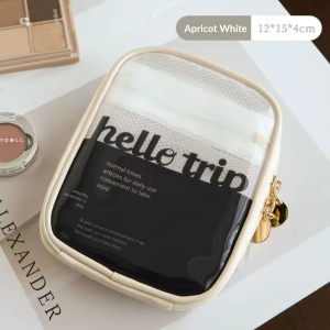 Clean360 Portable Travel Makeup Pouch Mini Cosmetic Organizer Bag Transparent PVC Storage Pouch Lipstick Skincare Travel