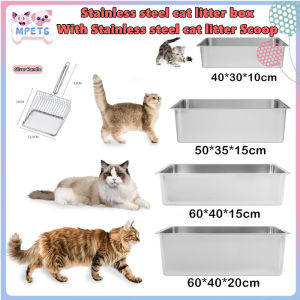Extra Large Stainless Steel Cat Litter  With Stainless Steel Cat Litter Scoop Easy To Clean