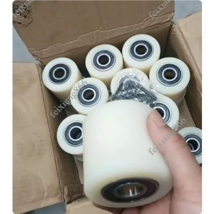 1PC Forklift Hydraulic Pallet Hand Pallet 74*70mm Nylon Wheel with Bearings 6204