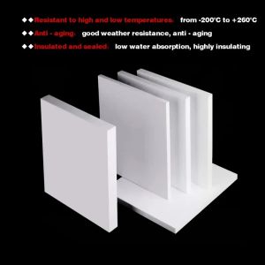Thickness 0.2/0.3/0.4/0.5-30mm White PTFE Board Sheet Polytef Plate Block Anti-Corrosion Machining Model Processing Materials