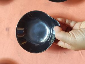 Chén nhựa melamine có tai màu nâu bóng / đen bóng - CO 39 - 13.7 x 11.8 x 2.8 cm