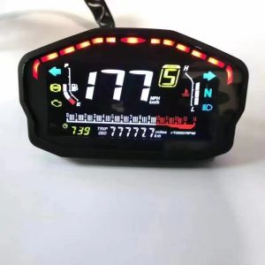 Motorcycle Universal LED Liquid Crystal Tachometer Motorcycle 1 2 4 Cylinder Universal Tachometer White/Blue Font Display