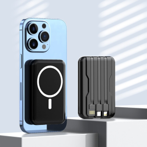 【READY STOCK】PD 22.5W 20000mAh Ultrathin Portable Magnetic Power Bank Mini Fast Charging Wireless Powerbank With 3 Cable