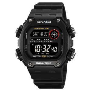SKMEI 2126 Top Brands Digital Mens Waterproof Electronic WristWatches Fashion PU Band Sports Watch (50mm)