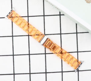 Resin Watch Strap Compatible with Apple Watch Ultra 2 49mm Transparent Steel Strap iWatch Series 9/8/7/6/5/4/3/se 2 Watchband 45mm 41mm 40MM 44MM 42mm 38mm