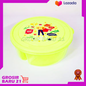 Tempat Makan Bulat Sekat 3 / Wadah Bekal / Sovenir / Lunch Box