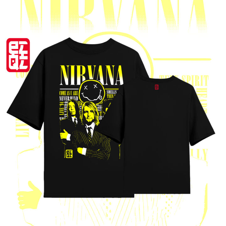 ETQT Nirvana Vintage Rock Band Oversized Tshirt Shirt For Men Women  Collection Oversize Over size Top Tops T Shirt Loose Shirts Graphic Tee  Tees