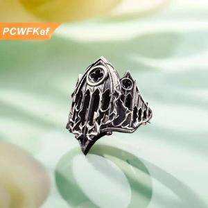 【PCWFKef】 Độc Đáo Chữ Thập Đốt Nhà Thờ Gothic Cứu Trợ Cửa Sổ Hollow Khắc Có Thể Điều Chỉnh Hợp Kim Mở Vòng Cho Hàng Ngày Mặc Đồ Trang Sức Quà Tặng