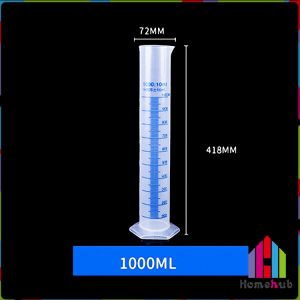 Homehub 25/50/100/250/500/1000ml Plastic Measuring Cylinder Chemistry Laboratory Measure Cup Tool