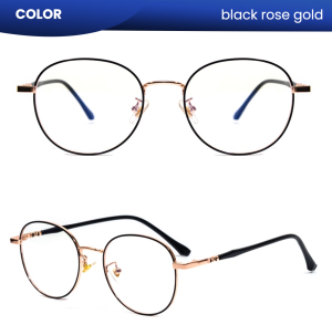 IOOI Eyewear -  Kacamata Bulat Metal PC Anti Radiasi Blueray Photocromic Pria Wanita 65016