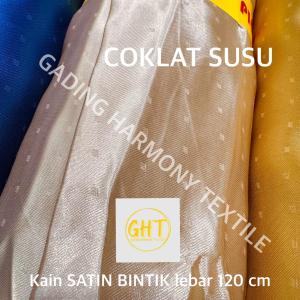 ( per setengah meter ) kain SATIN BINTIK saten sateen silk lebar 120 cm polyester lemes lembut mengkilap bahan gorden hordeng horden tirai dekorasi dekor background backdrop foto taplak meja hidden box hantaran kerajinan tangan