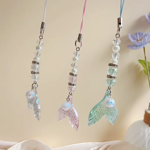Elegant Mermaids Hanging Charm Multipurpose Phone Strap Practical Key Holder Accessory Bag Decoration for Trendy Women