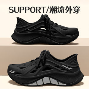 Free Shipping 2026 MenS Sports Beach Shoes Thick-Soled Clogs Breathable EVA Sandals Non-Slip Water-Resistant Quick-Drying Height-Increasing Outdoor Sandals