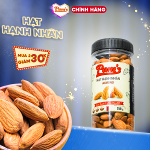 Hạnh nhân tách vỏ nhập khẩu Mỹ Pams 250g/túi - hạt to giòn thơm bùi thích hợp để ăn kiêng giảm cân