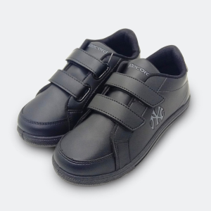 RECORD CONFERO SEPATU SEKOLAH ANAK 5-13 THN TK SD SMP FULL BLACK HITAM PUTIH VELKRO PEREKAT SZ 30-37