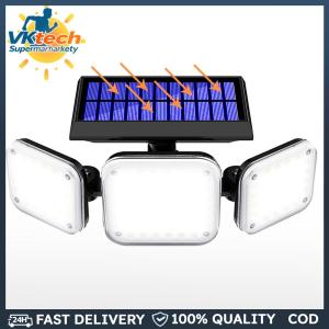 112 LED Motion Sensor Outdoor Lights IP65 Waterproof 3 Heads Flood Light with 3 Modes 6000-6500K for Yard Street Stadium House