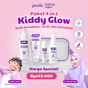 PURELA Paket Kiddy Glow -  Skincare Lengkap Perawatan Kulit dan Rambut BayiTerdiri dari Baby Lotion Cleansing Gel Hair Lotion  Good Nite Oil