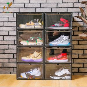 Combo 10 hộp đựng giày nhựa cứng cửa ngang Size 48 PIGPOX