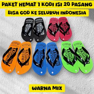 PAKET HEMAT 1 KODI ISI 20 PASANG SANDAL SANDAL JEPIT PRIA SPONS SANDAL MASJID