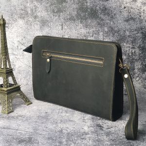[Da thật] Clutch nam da bò thật Túi cầm tay kết hợp đeo chéo da thật CL145 (Đen Nubuck/ Nâu sáp) - 100% da bò thật BH 3 năm