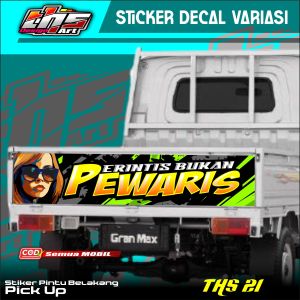 Stiker Pintu belakang Kata Kata Viral BUKAN PEWARIS Bisa Disemua Mobil Pickup Bisa Custom Nama