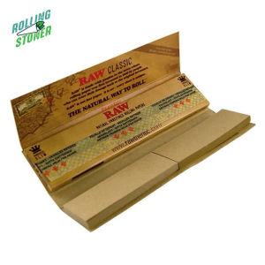 RAW Classic 3 Booklets Connoisseur King Size 32 Papers&Tips/Booklets RAW All Natural Slow Burning Rolling Paper With Filters