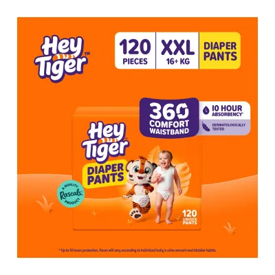 Hey Tiger Pants XXL Diaper Case - XXL (16+ kg) - 120pcs - Diaper Pants