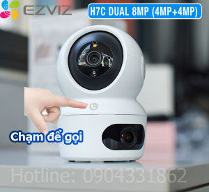 Camera 2 Mắt trong nhà EZVIZ H7C 8MP có màu ban đêm quay 360 độ đàm thoại 2 chiều
