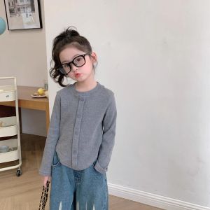 [PRINCESS KESLI] 1-10 Tahun Croptop T-shirt Girls Spring Slim Candy Color Korean Style Halus Lembut Fashionable Lembut Nyaman Katun Cotton Kids