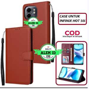 Flip Case INFINIX HOT 50i Premium flip wallet Flip case Magnet Casing flip cover silikon dompet handphone Flip Case Infinix Hot 50
